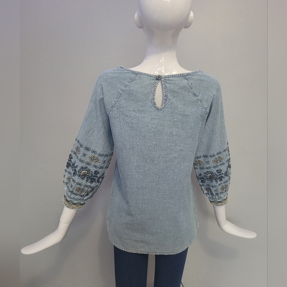Bob Timberlake Chambray Embroidered Top, BNWT, Size XS - Picture 3 of 8